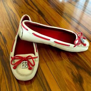 EUC Calvin Klein Gray and Red Driving Moccasins